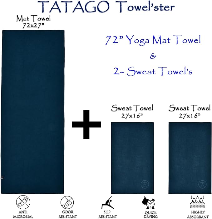 Yoga mat towel with yoga towel for sweat